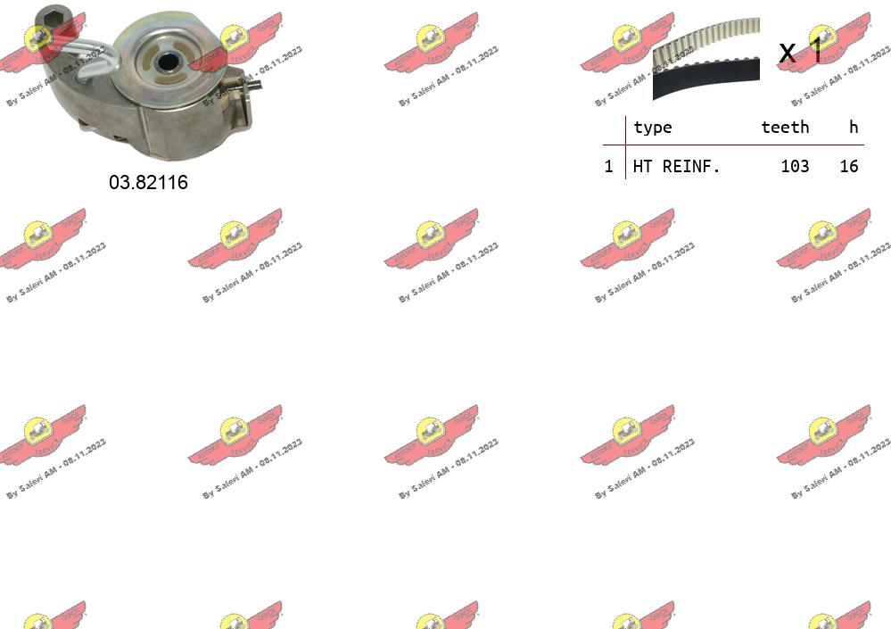 Kit de courroie crantée AUTOKIT 04.5494