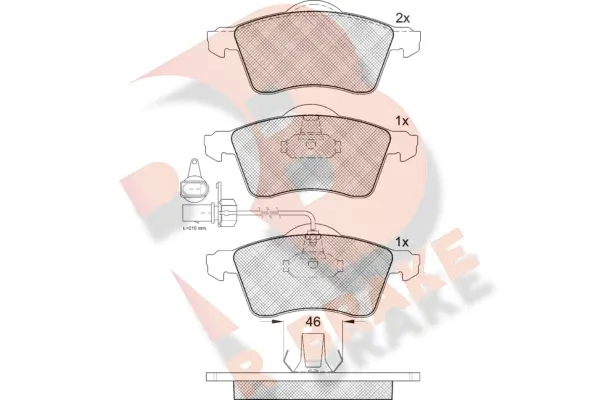Kit de plaquettes de frein, frein à disque R BRAKE RB1320