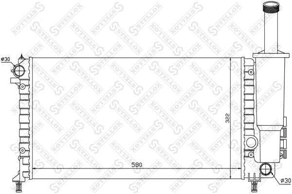 Radiateur, refroidissement du moteur STELLOX 10-25757-SX
