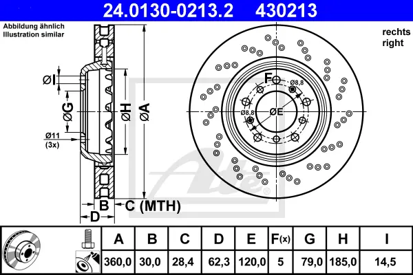 Disque de frein ATE-APAC 24.0130-0213.2