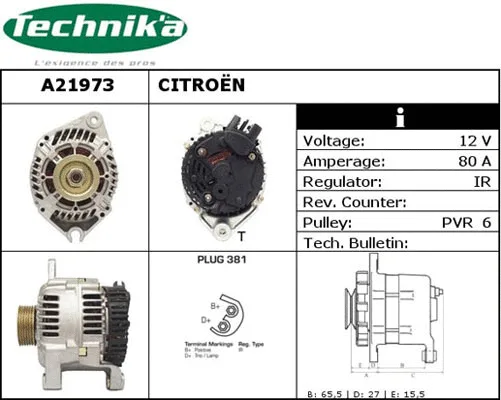 Alternateur Technika A21973