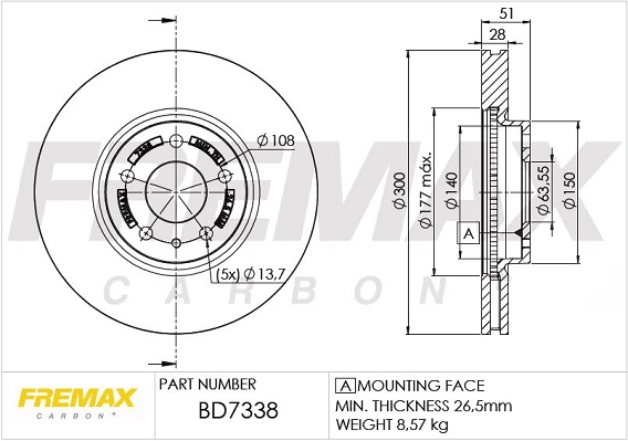 Disque de frein FREMAX BD-7338