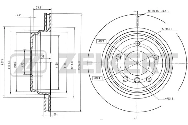Disque de frein ZEKKERT BS-5210B