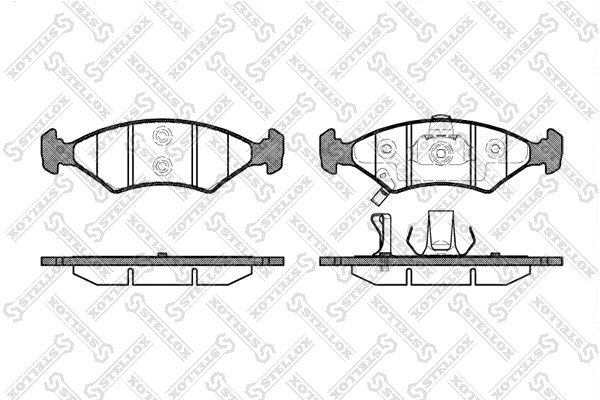 Kit de plaquettes de frein, frein à disque STELLOX 513 022B-SX