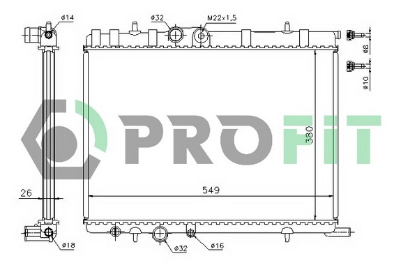 Radiateur, refroidissement du moteur PROFIT PR 5514A1