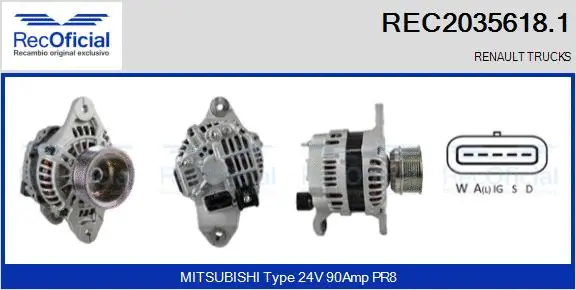 Alternateur RECOFICIAL REC2035618.1