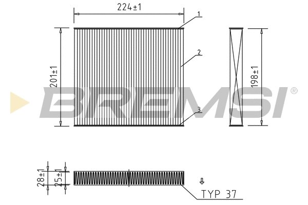 Filtre, air de l'habitacle BREMSI FC0872