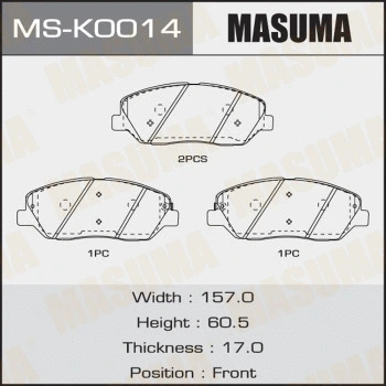 Jeu de mâchoires de frein MASUMA MS-K0014