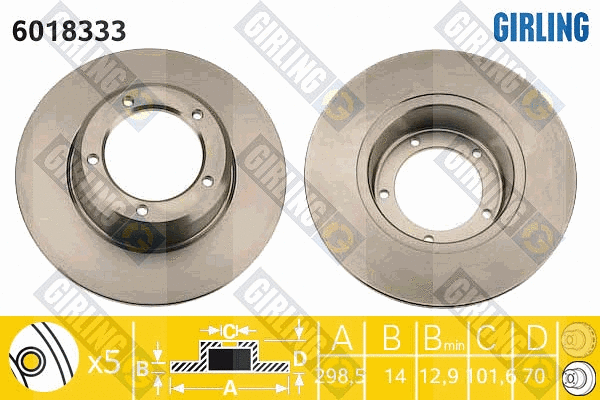 Disque de frein GIRLING 6018333