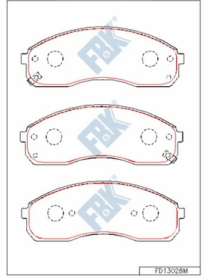 Kit de plaquettes de frein, frein à disque FBK FD13028M