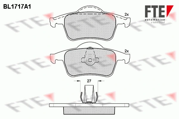 Kit de plaquettes de frein, frein à disque FTE 9010317