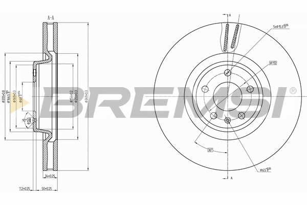 Disque de frein BREMSI CD8598V