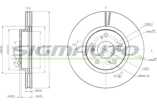 Disque de frein SIGMAUTO DBC473V