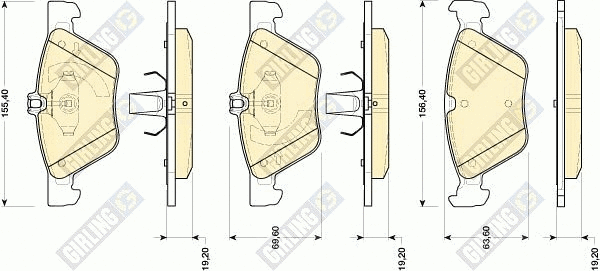 Kit de plaquettes de frein, frein à disque GIRLING 6118152