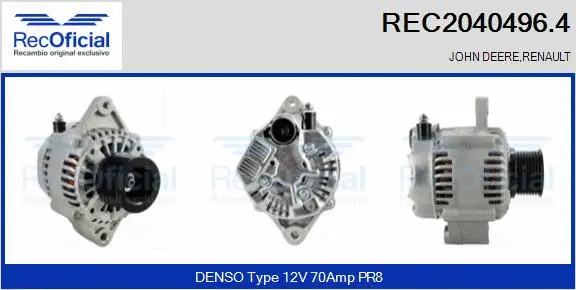Alternateur RECOFICIAL REC2040496.4