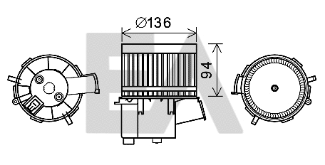 Moteur électrique, pulseur d'air habitacle EACLIMA 42A25020