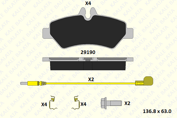Kit de plaquettes de frein, frein à disque KALE 29190 190 34