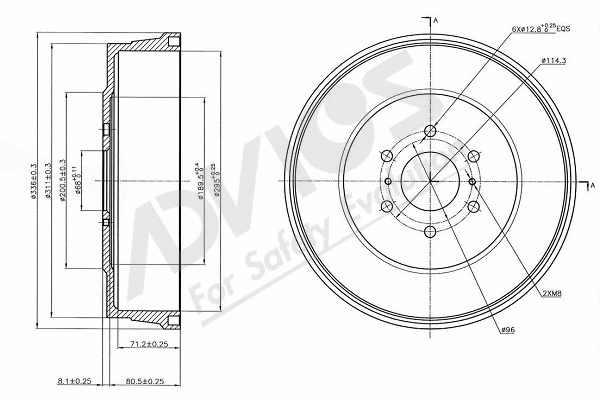 Tambour de frein ADVICS-SEA B7R014