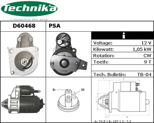 Démarreur Technika D60468
