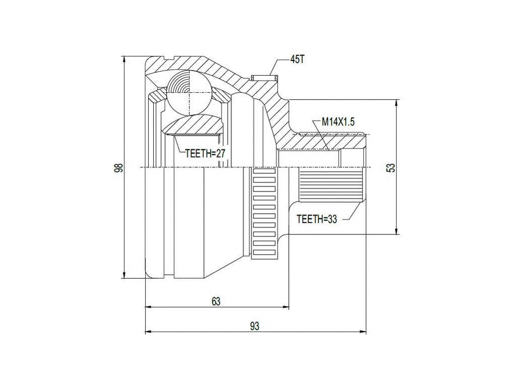 Jeu de joints, arbre de transmission A.Z. Meisterteile AZMT-43-030-1029