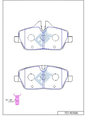 Kit de plaquettes de frein, frein à disque FBK FD14049A