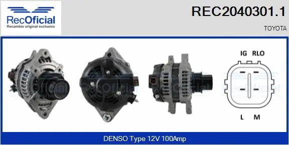 Alternateur RECOFICIAL REC2040301.1