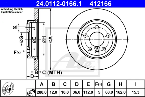 Disque de frein ATE-APAC 24.0112-0166.1