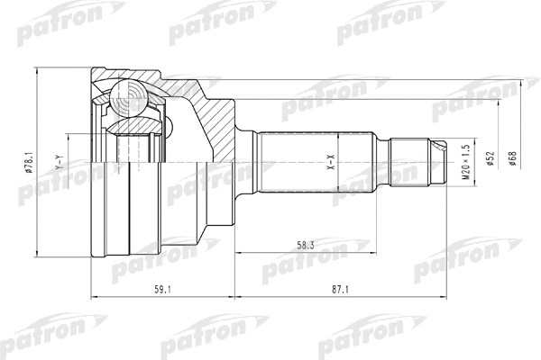 Jeu de joints, arbre de transmission PATRON PCV1548