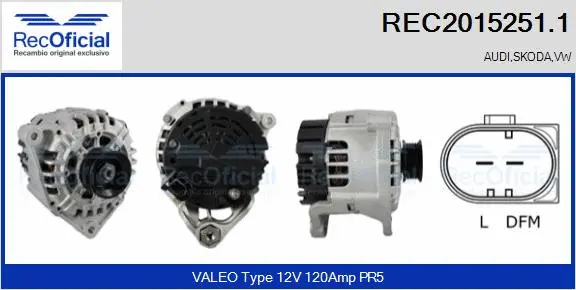 Alternateur RECOFICIAL REC2015251.1