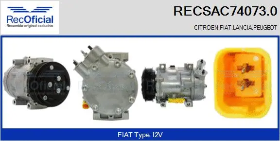 Compresseur, climatisation RECOFICIAL RECSAC74073.0