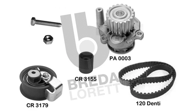 Pompe à eau + kit de courroie crantée BREDA LORETT KPA0582A