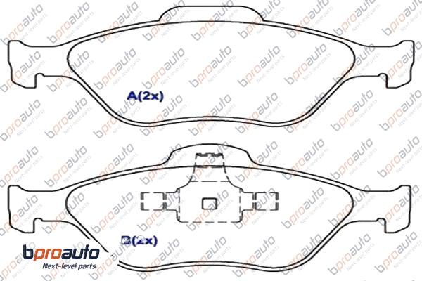 Kit de plaquettes de frein, frein à disque BPROAUTO 1BP30902AA