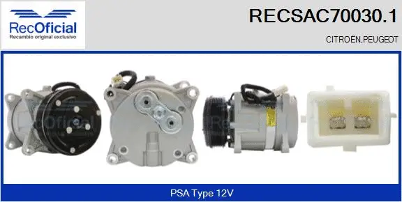 Compresseur, climatisation RECOFICIAL RECSAC70030.1