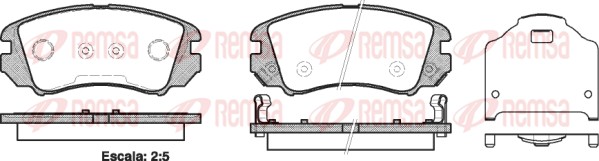 Kit de plaquettes de frein, frein à disque REMSA 0953.22