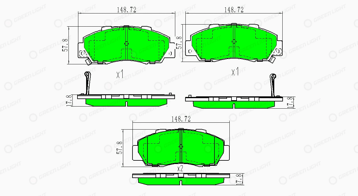Kit de plaquettes de frein, frein à disque Automotive Adriado GLBP0160