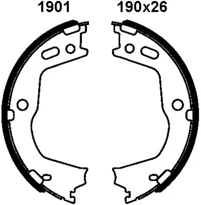 Jeu de mâchoires de frein, frein de stationnement BSF 01901