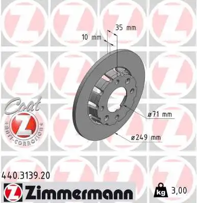 Disque de frein ZIMMERMANN 440.3139.20