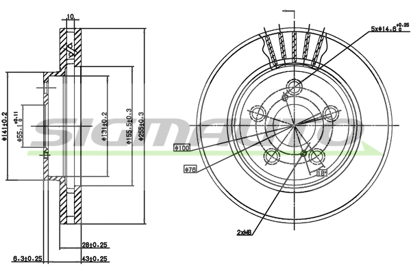 Disque de frein SIGMAUTO DBA621V