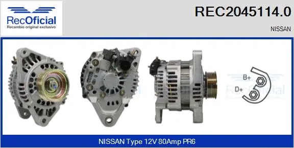 Alternateur RECOFICIAL REC2045114.0