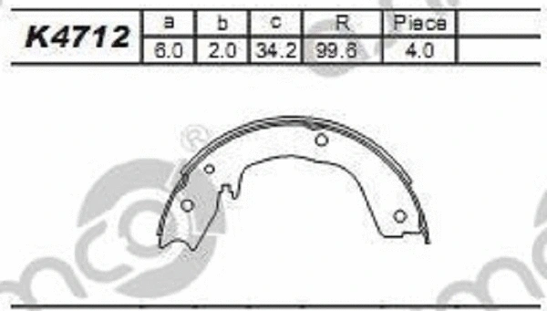 Jeu de mâchoires de frein ASIMCO K4712