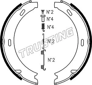 Jeu de mâchoires de frein, frein de stationnement TRUSTING 052.117K