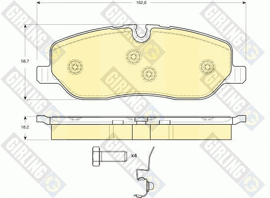 Kit de plaquettes de frein, frein à disque GIRLING 6116311