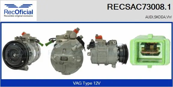 Compresseur, climatisation RECOFICIAL RECSAC73008.1