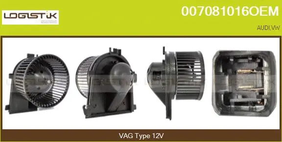 Pulseur d'air habitacle LGK 007081016OEM