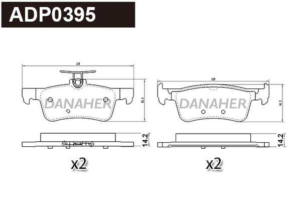Kit de plaquettes de frein, frein à disque DANAHER ADP0395