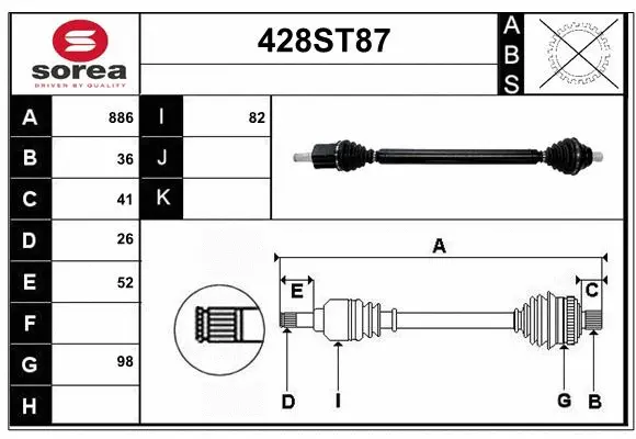 Arbre de transmission STARTCAR 428ST87