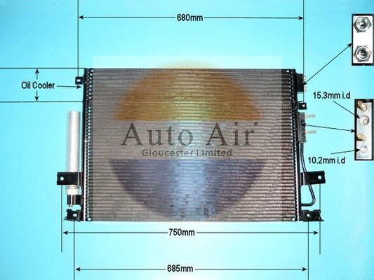 Condenseur, climatisation AUTO AIR GLOUCESTER 16-9644