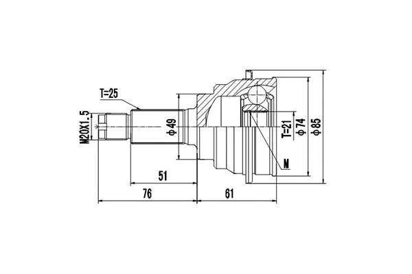 Jeu de joints, arbre de transmission DYNAMATRIX DCV857014