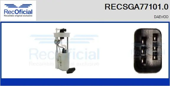 unité d'alimentation de carburant RECOFICIAL RECSGA77101.0