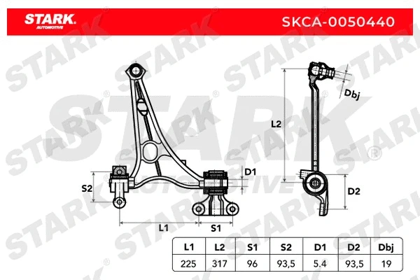 Bras de liaison, suspension de roue Stark SKCA-0050440